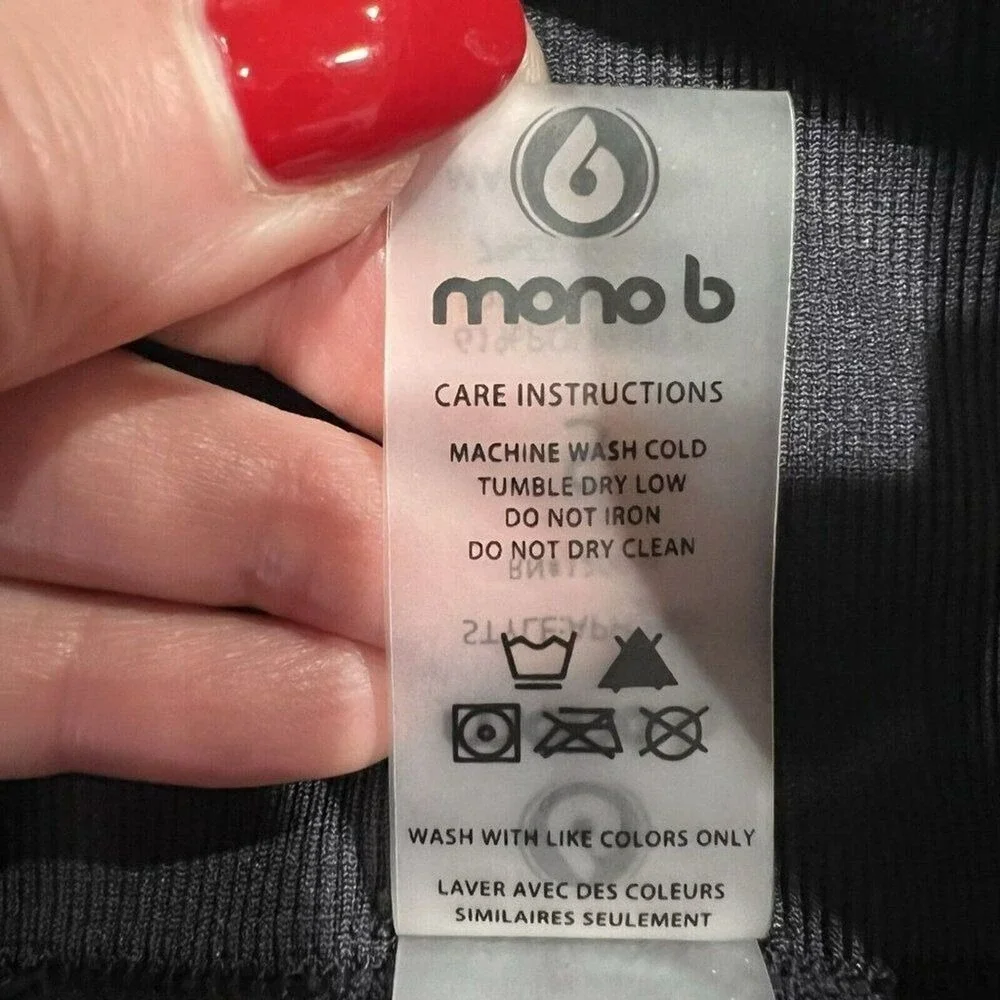 Mono B Size S Cropped Leggings Mind Over Matter Mineral Wash Seamless Perforated